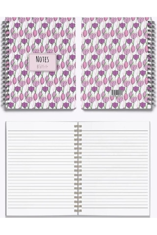 Tulip-midi 14x20 Çizgili Defter Lila