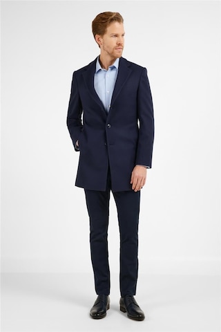 İmza Koyu Lacivert Mono Yaka Esnek Slim Fit Classic Kaşe Palto 1005255101 Lacivert