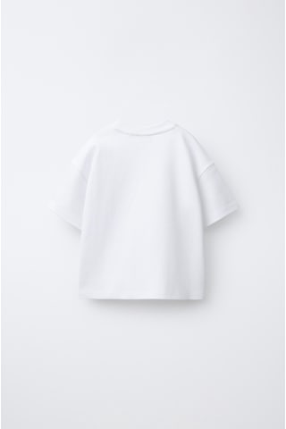 Fasardi Manifest Girls Logo Baskılı Oversize %100 Pamuk Kısa Kollu Unisex Çocuk Tişört Beyaz