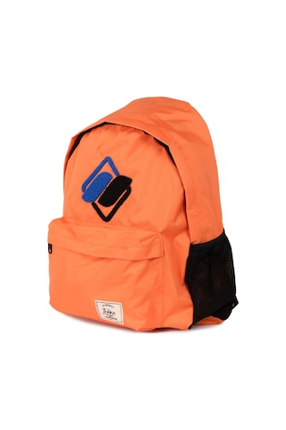 Turuncu Önü Nakışlı Laptop Bölmeli Unisex Sırt Okul Çantası Back To School turuncu