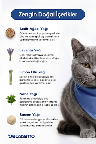 Petissimo Care Dış Parazit Damlası Kedi Ve Köpek İçin Bit, Pire, Kene, Parazit Karşıtı Spot On Bitkisel Damla - 5 Tüp