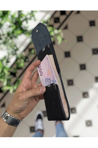 Visso 571 Hakiki Deri Efsane Trend Model Çok Para Konan Cüzdan Unisex Kartlık Çıtçıtlı En Çok Tercih Edilen Model Siyah Renk