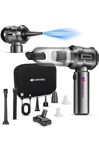 Enshall01 Şarjlı 3 Kademeli 2ın1 Ultra Çekim Güçlü Araç Süpürgesi