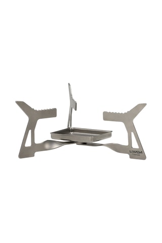 Monyee Titanyum Katı Alkol Çadır Ocağı - Hafif, Korozyon Direnci, Katlanabilir Desteği İle Outdoor Kamp, Yürüyüş, Survival Pişirme Gümüş