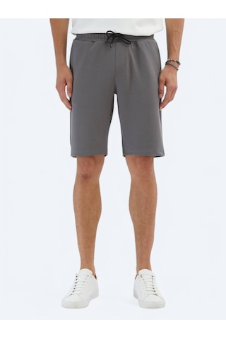 Antrasit Düz Örme Jogging Fit Spor Bermuda Antrasit