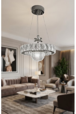 Kristal Taşlı 30 Cm Koridor-oda-mutfak Modern Led Avize Çok Renkli