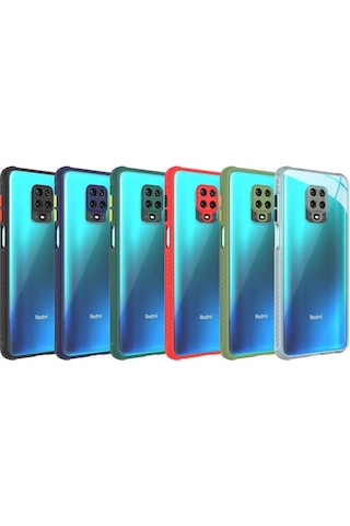 Kilifone - Redmi Note 9s Uyumlu Kılıf Arkası Şeffaf Renkli Kenarlı Kaff Kapak - Mor - T17842