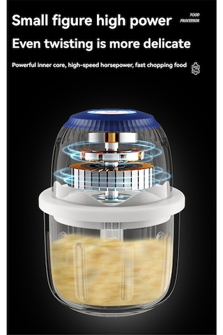 Elektrikli Sarımsak Doğrayıcı Gıda Doğrayıcı Kablosuz Mini Sarımsak Aletleri Mavi