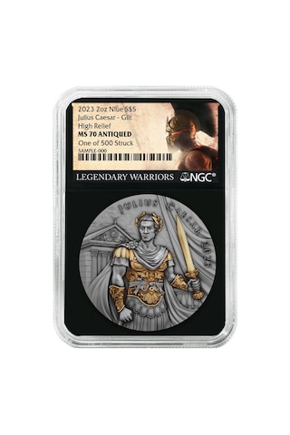 Agakulche Julius Sezar Altın Kaplama Ngc Sertifikalı Gümüş Sikke Coin