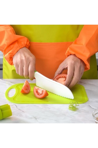 Çocuklar Plastik Pişirme Bıçağı Seti Çocuklar Dıy Peeler Kicthen Araçları, Boyut:17'de 1 Gümüş