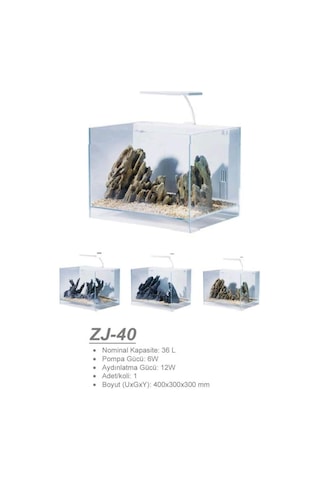 Jeneca Zj-40 Akvaryum+dekor 40x30x30 Cm 36l