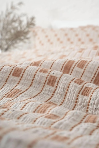 Ecocotton Merisa Terra %100 Organik Pamuk Müslin Çift Kişilik Pike Takımı Terrecota