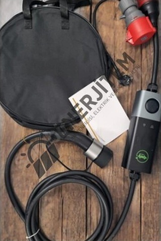 Enerjitem 22 Kw Elektrikli Araç Taşınabilir Şarj Istasyonu,değişebilir Başlık 220'v/380 V'dan Şarj,çantalı