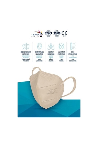 Musk Ffp2 Maske Krem Renk 10 Adet