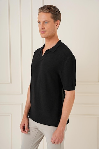 Efor Slim Fit Polo Yaka Kısa Kol %100 Pamuk Siyah Triko Tr 868 Siyah