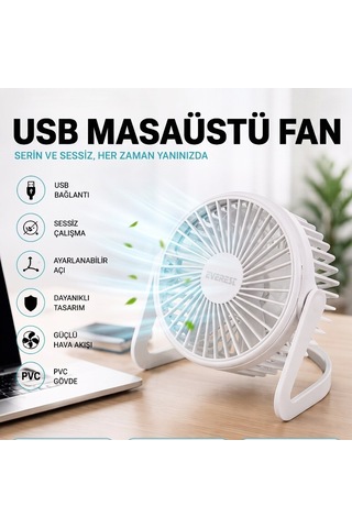 Portatif Masaüstü Mini Usb Fan 360 Ayarlanabilir Günlük Kullanım Aksesuarı Taşınabilir Serinletici