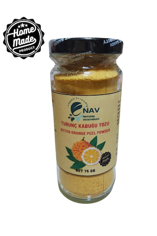 Nav Turunç Kabuğu Tozu Ev Yapımı Katkısız Koruyucusuz Cam Şişede