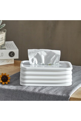 Gajeena Yüksek Kaliteli Silikon Katlanabilir Oto Ve Masaüstü Havlu Kutusu - Yaylı Yükseklik Ayarlı, Kolay Yıkanabilir, Pratik Depolama Mavi