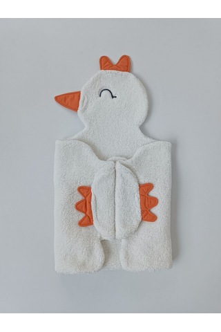 Kışlık Wellsoft Peluş Kuzu Kumaş Bebek Battaniyesi- Çok Amaçlı Minik Kuş Bebek Örtüsü -120x120cm Ekru