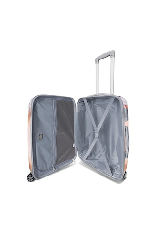Coral High Renkli Desenli Pc Orta Boy Valiz 60cm 16812 Bej