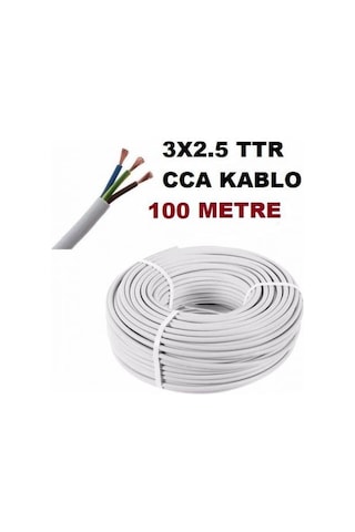3x2.5 Ttr Cca Elektrik Kablosu-cca Kablo Beyaz - Sas N11.413