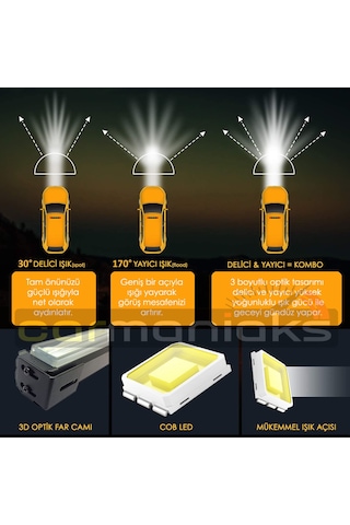 Cob 180 W Çakarlı Off Road 6'lı Led