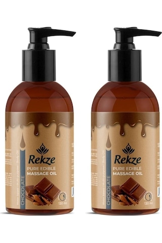 Rekze Masaj Yağı 2'li Paket - Erotik Çikolata Aromalı Istek Arttırıcılı Isıtıcılı 120ml