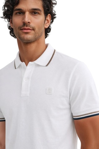 Arma Ar-ma Erkek Polo Yaka Tişört Baskisiz Basic Örme Kumaş Regular Fit %100 Pamuk 30/1 Çift Toplama Penye Pike Y31374356802 Beyaz-b1
