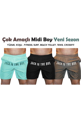 Boomenbex Çok Amaçlı Midi Külotsuz Cepli Koşu Yüzme Fitness Şort