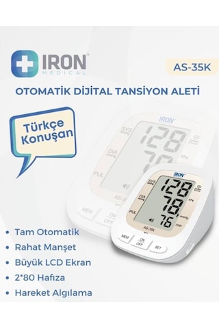 Iron AS-35K Otomatik Dijital Türkçe Konuşan Tansiyon Aleti