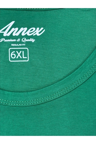 Yuvarlak Yaka Erkek Battal Düz Renk Pamuklu Basic Tshirt Yeşil