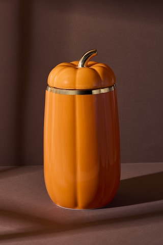 Balkabak Xl Kapaklı Porselen Kavanoz 28x13.7 Cm Beyaz