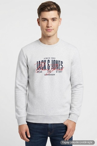 Jack & Jones Jjaero Erkek Sweatshirt Beyaz