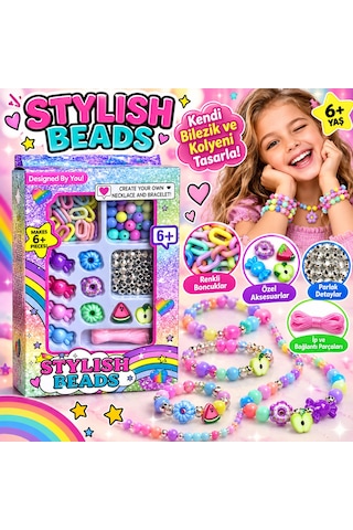 Stylish Beads Bilezik Ve Kolye Yapım Seti Renkli Boncuklu Takı Tasarım Seti