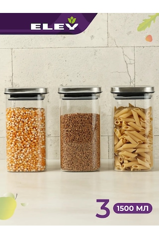 Eley 3 Adet Cam Kavanoz Seti 1500ml 446218399