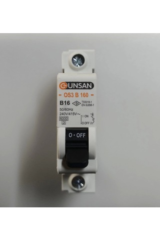 Günsan 1x20 A B Tipi 6ka W Otomat Sigorta