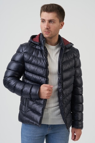 White Stone San Diego Slim Fit Kapüşonlu Kaban Laci-Laci Lacivert