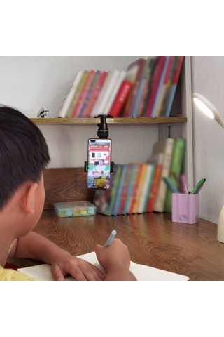 Xindoker Yeşil Ev Araba Masaüstü Telefon Tutucu - 360 Döner Çok Açı Ayarlanabilir Çelik Klemeli Evrensel Telefon Tutucu 3-21mm Yeşil