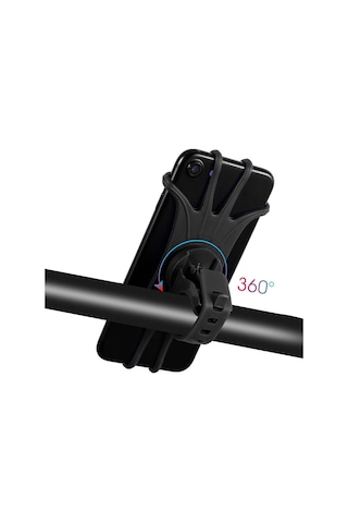 West Biking Silikon Bisiklet Telefon Tutucu Cep Telefonu Standı Siyah