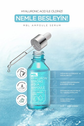 Kuru Ciltler İçin Nemlendirici Ve Onarıcı Saf Ve Yoğun Hyaluronik Asit İçeren Ampoule Serum