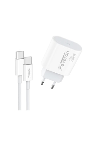 Everon EVR-013-C20W Type-C to Type-C Kablolu Şarj Cihazı