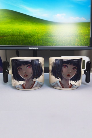 Noragami Anime Baskılı Seramik Lüks Kupa 1 Adet T Şeklinde Özel Siyah Kulp Dalga Kulp V1t Çok Renkli