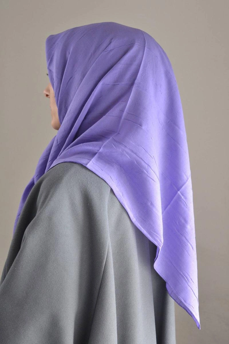 Bambu Kraş Eşarp 100x100 Cm Terletmez, Tok Ve Dik Duran, Dört Mevsim Kullanıma Uygun Mor