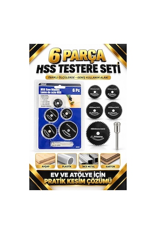 6 Parça Hss Mini Testere Seti Farklı Ölçülerde Dairesel Kesme Dis