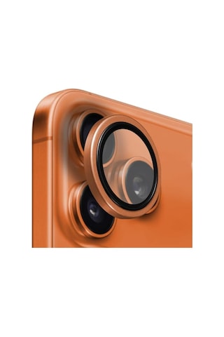 Apple Uyumlu iPhone 17 Pro Max İle Uyumlu Metal 9h Kamera Lens Koruyucu Turuncu