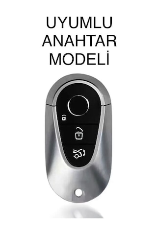 Mercedes Benz C S W206 W223 S350 C260 C300 S400 S450 S500 Siyah/gümüş Anahtar Kılıf 2.resime Bakınız