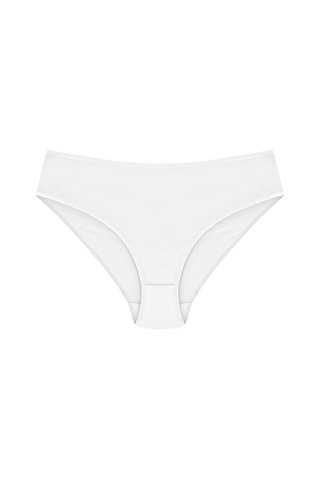 Casual Lingerie Papatya %100 Pamuk Yüksek Bel 3'Lü Paket Beyaz Kadın Külot Beyaz