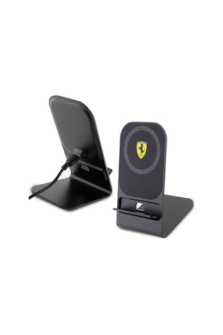 Ferrari Lisanslı Katlanabilir Baskılı Shield Logolu Standlı Magnetik Kablosuz Şarj Standı