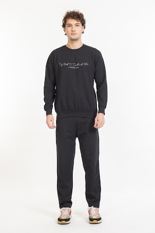 Erkek Kışlık Baskılı Eşofman Takımı Tampap Knt-01- Antrasit