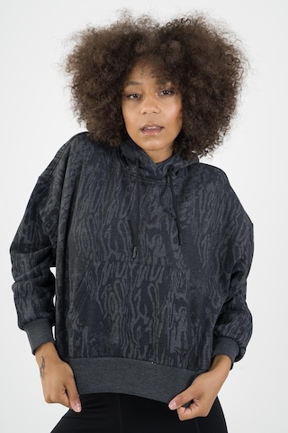 Maraton Sportswear Oversize Kadın Kapşonlu Uzun Kol Basic Siyah Sweatshirt 21423-siyah
